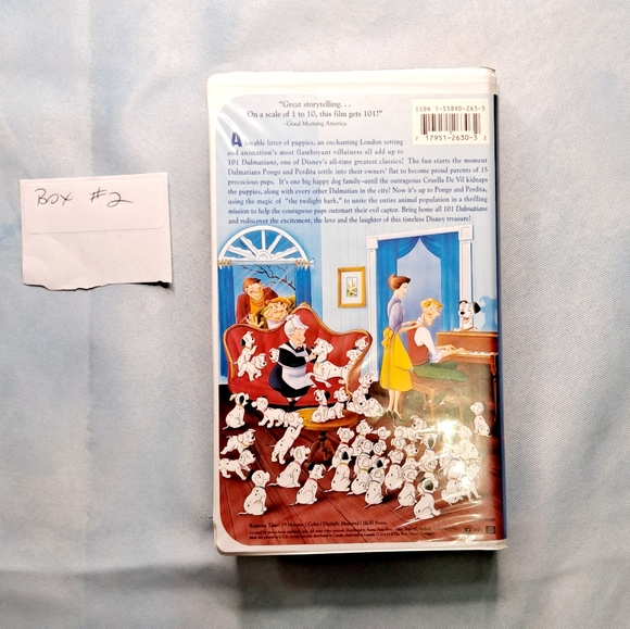Vintage 90's Diamond Disney Classic 101 Dalmatians Clamshell VHS GUC.   (Box#2) - Picture 5 of 5